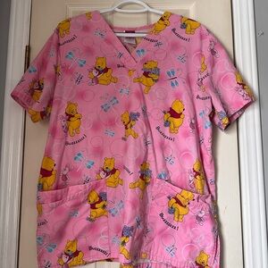 Pink Winnie the Pooh Scrub Top